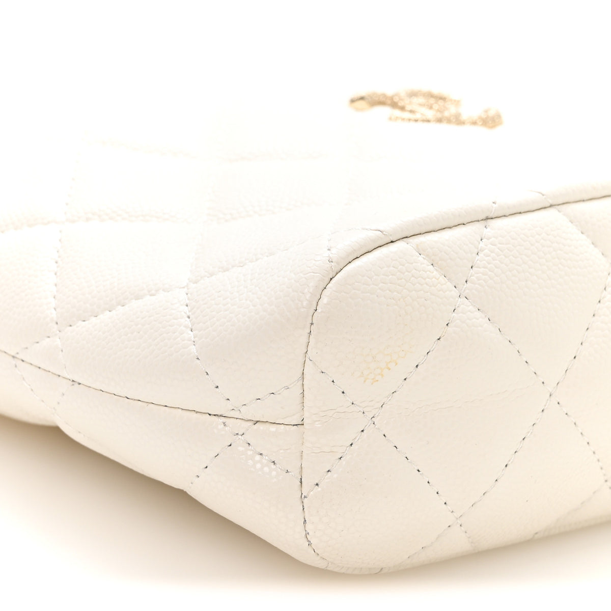 Chanel Caviar Quilted Hobo Clutch With Chain White 9 of 10