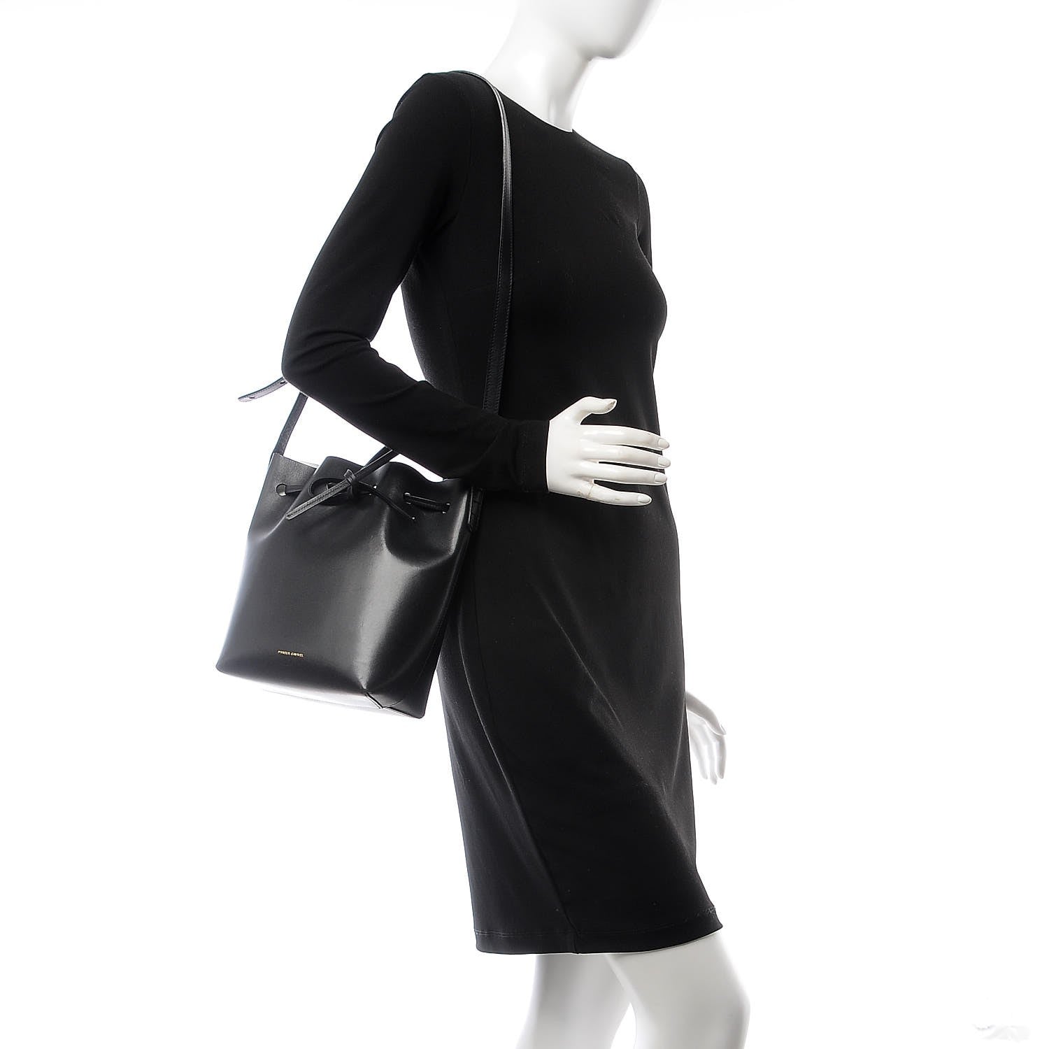 Mansur Gavriel Calfskin Mini Bucket Bag Black Argento 2 of 20