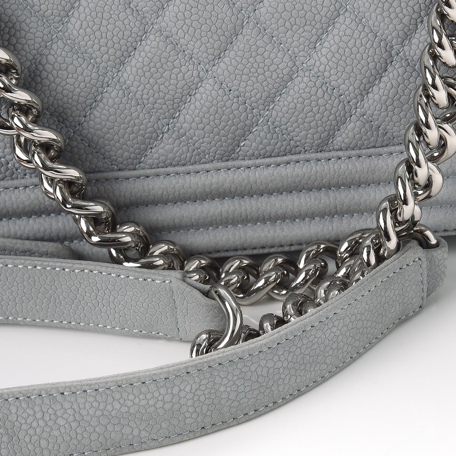 Chanel Iridescent Caviar Quilted Medium Boy Flap Light Grey 8 of 16