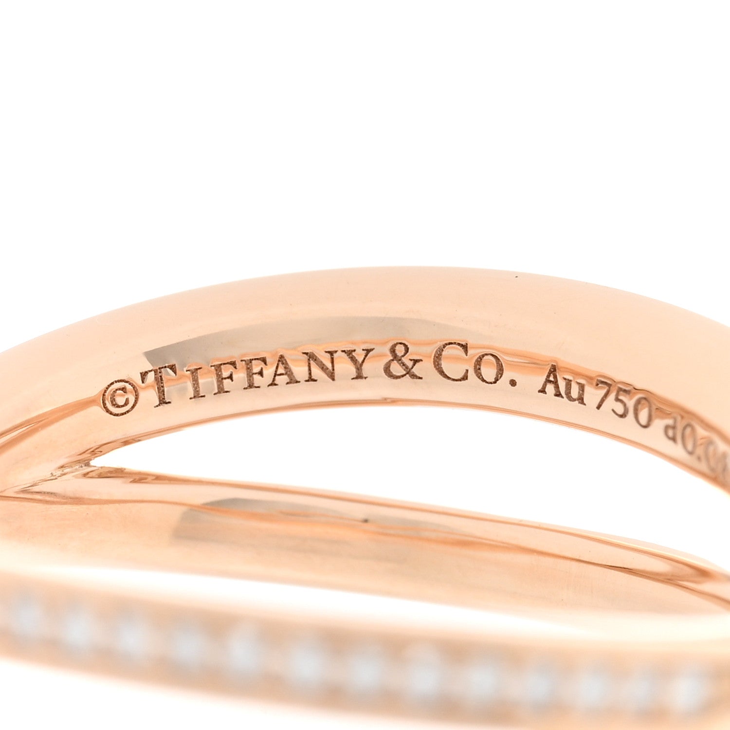 Tiffany 18K Rose Gold Diamond Atlas X Narrow Ring 50 5.5 4 of 5
