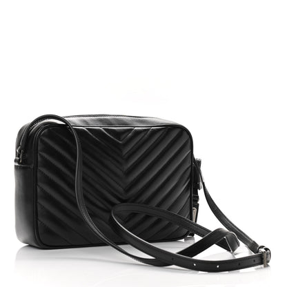 Saint Laurent Calfskin Matelasse Monogram Lou Camera Bag Black 3 of 9