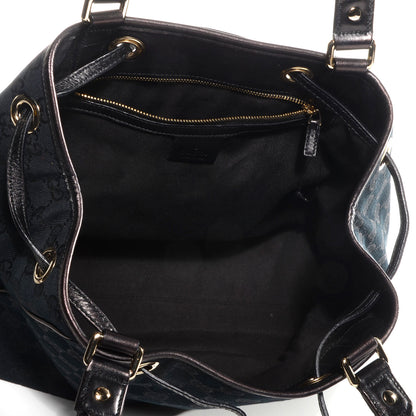 Gucci Monogram Peggy Braided Tote Black 5 of 7