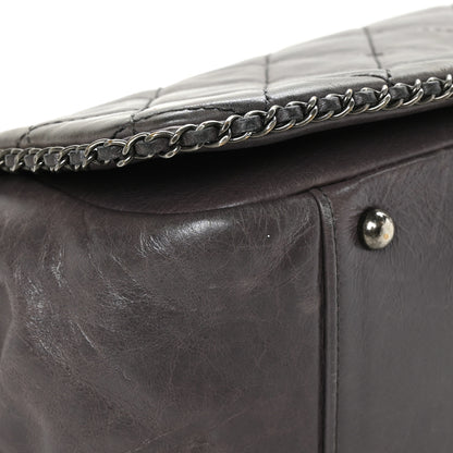 Chanel Calfskin Quilted Large CC Enchained Accordion Flap Grey 8 of 11