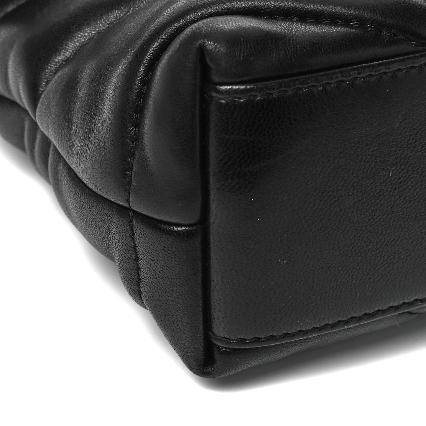 Lambskin Quilted Toy Loulou Puffer Monogram Chain Satchel Black