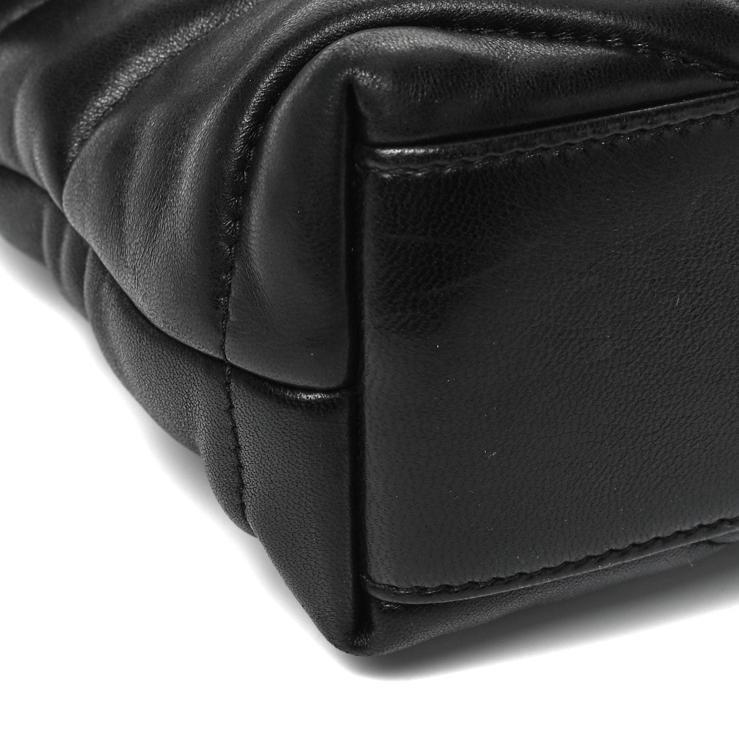 Saint Laurent Lambskin Quilted Toy Loulou Puffer Monogram Chain Satchel Black 8 of 9