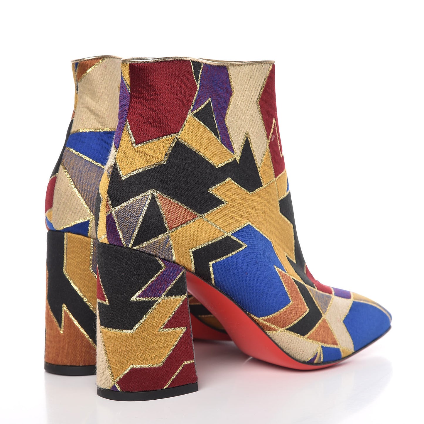 Nappa Silk Tissu Geometrique Hilconico 85 Booties 39.5 Multicolor