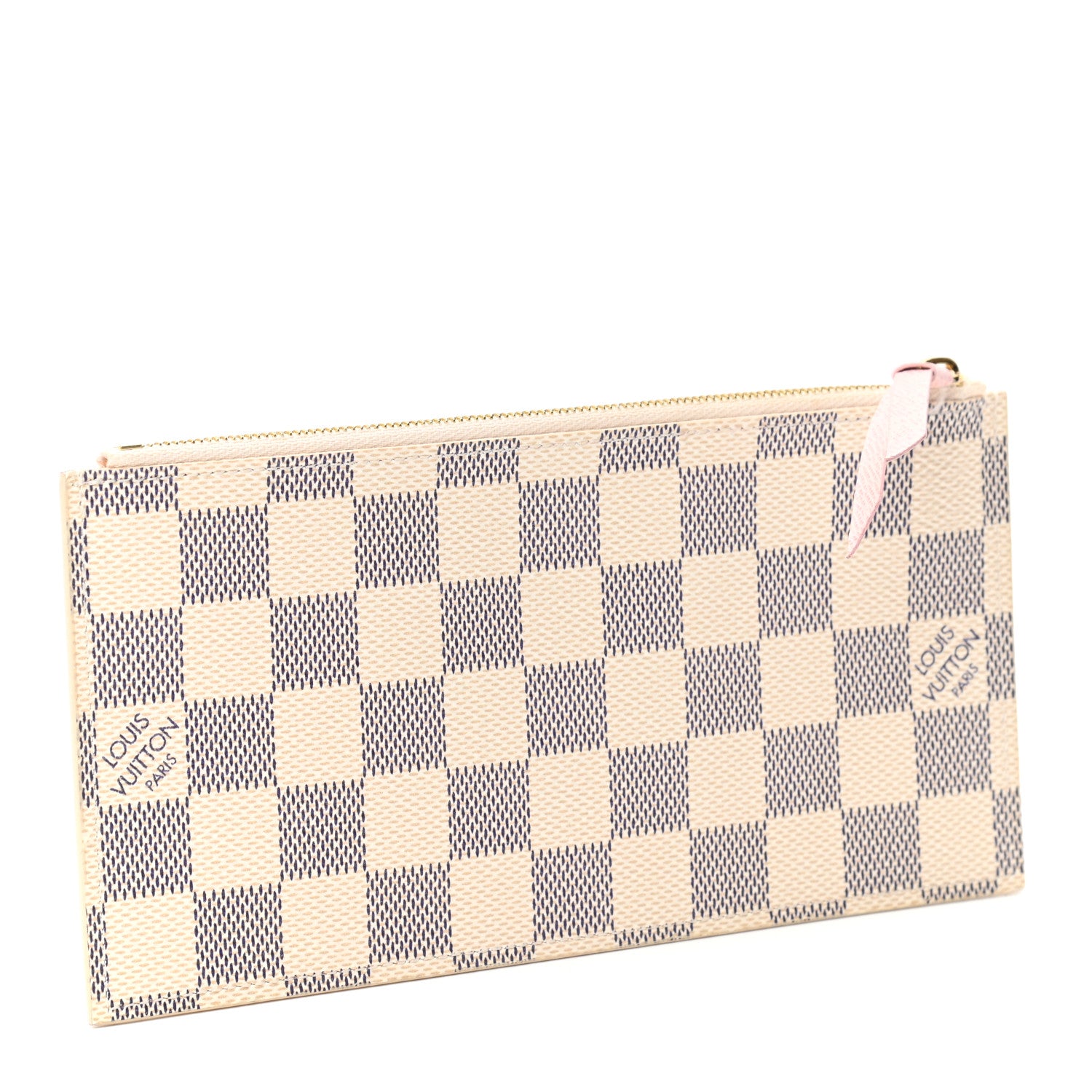 Louis Vuitton Damier Azur Felicie Chain Wallet Zippered Insert Rose Ballerine 3 of 6