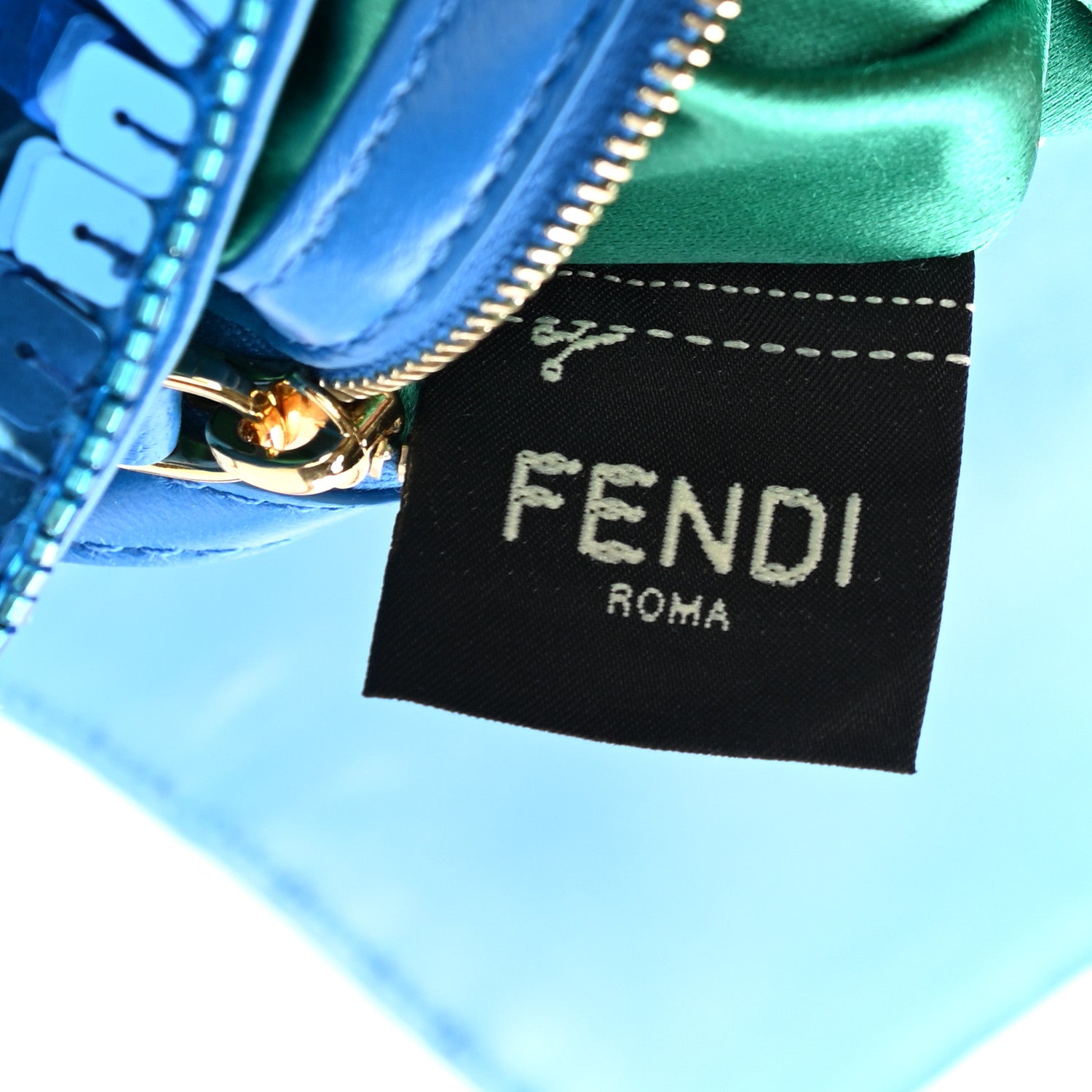 Fendi Sequin Paillettes Shiny Nappa Sex and the City Baguette Blue Blue Royal 7 of 11