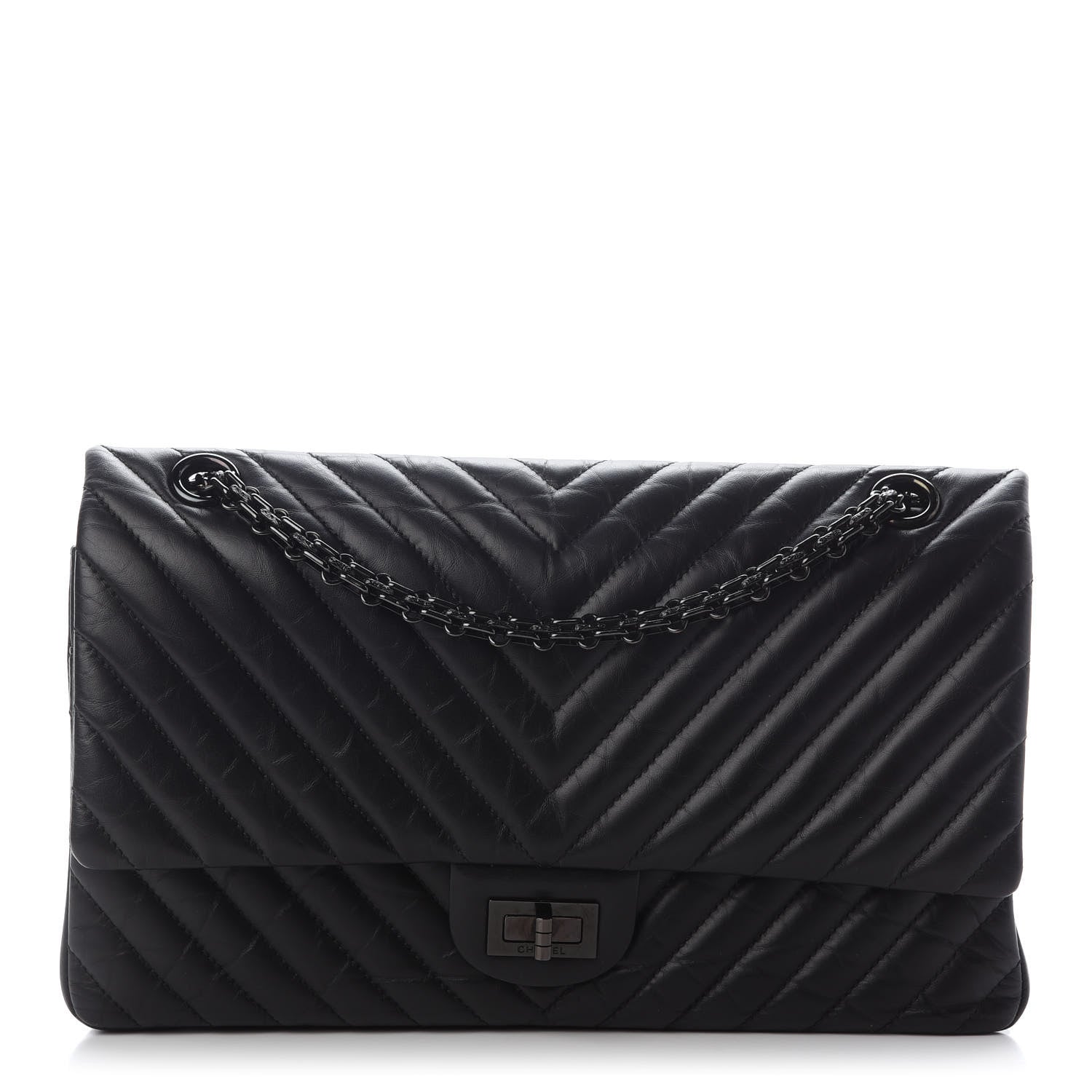 Chanel Aged Calfskin Chevron Quilted 2.55 Reissue 226 So Black 1 of 11
