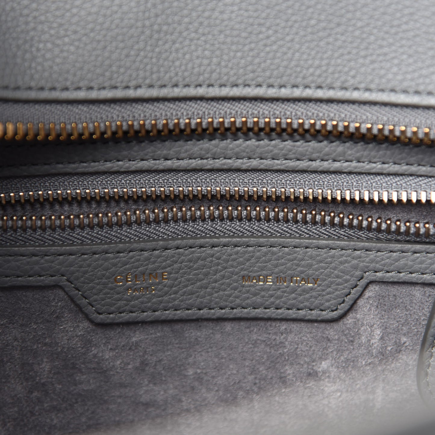 Drummed Calfskin Micro Luggage Kohl