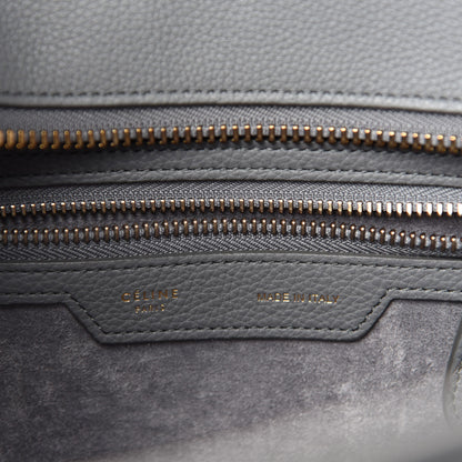 Celine Drummed Calfskin Micro Luggage Kohl 8 of 10