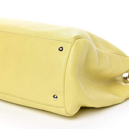Gucci Calfskin Large Bamboo Shopper Tote Citrus 10 of 12