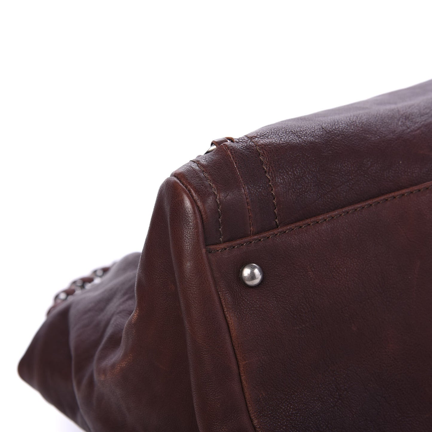 Calfskin East West Modern Chain Tote Brown