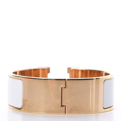 Hermes Enamel Wide Clic Clac H Bracelet GM White 2 of 3