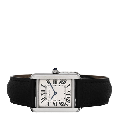 Cartier Stainless Steel Calfskin 24mm Tank Solo Quartz Watch 2 of 5