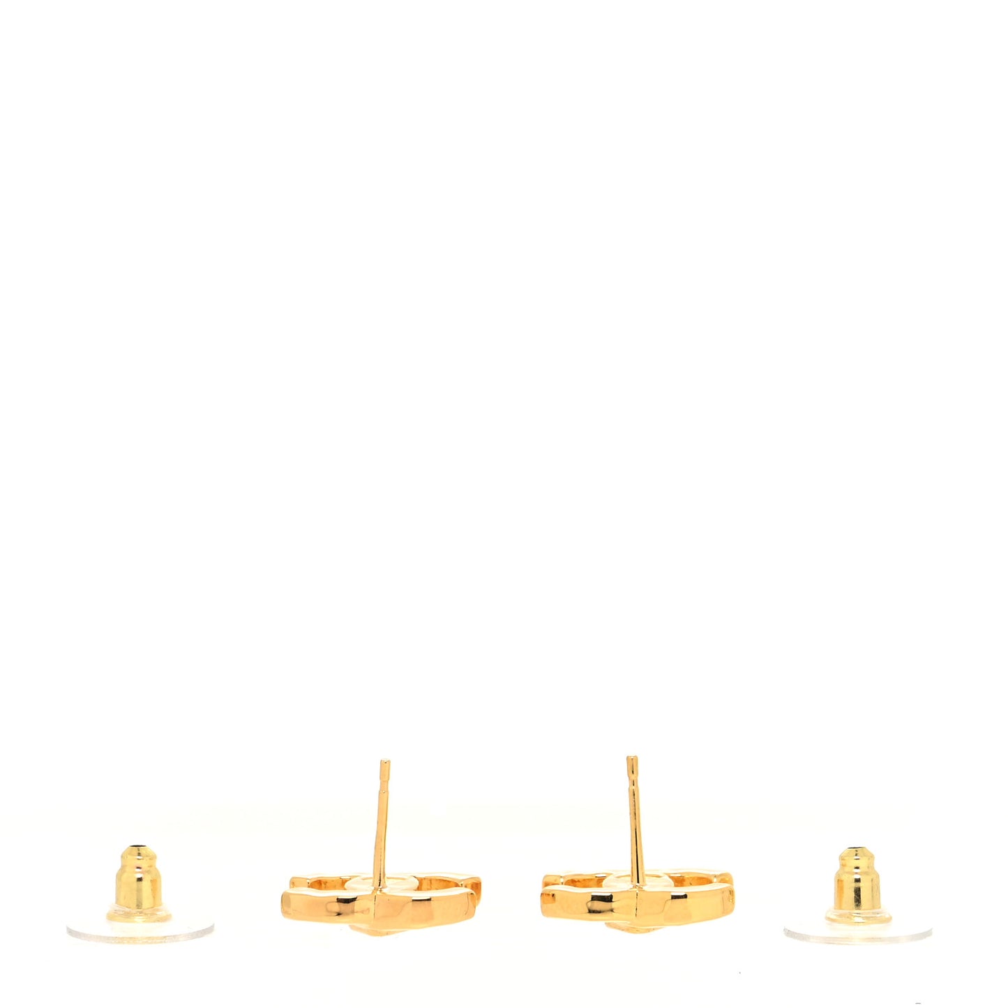 Metal Crystal CC Marquise Earrings Gold