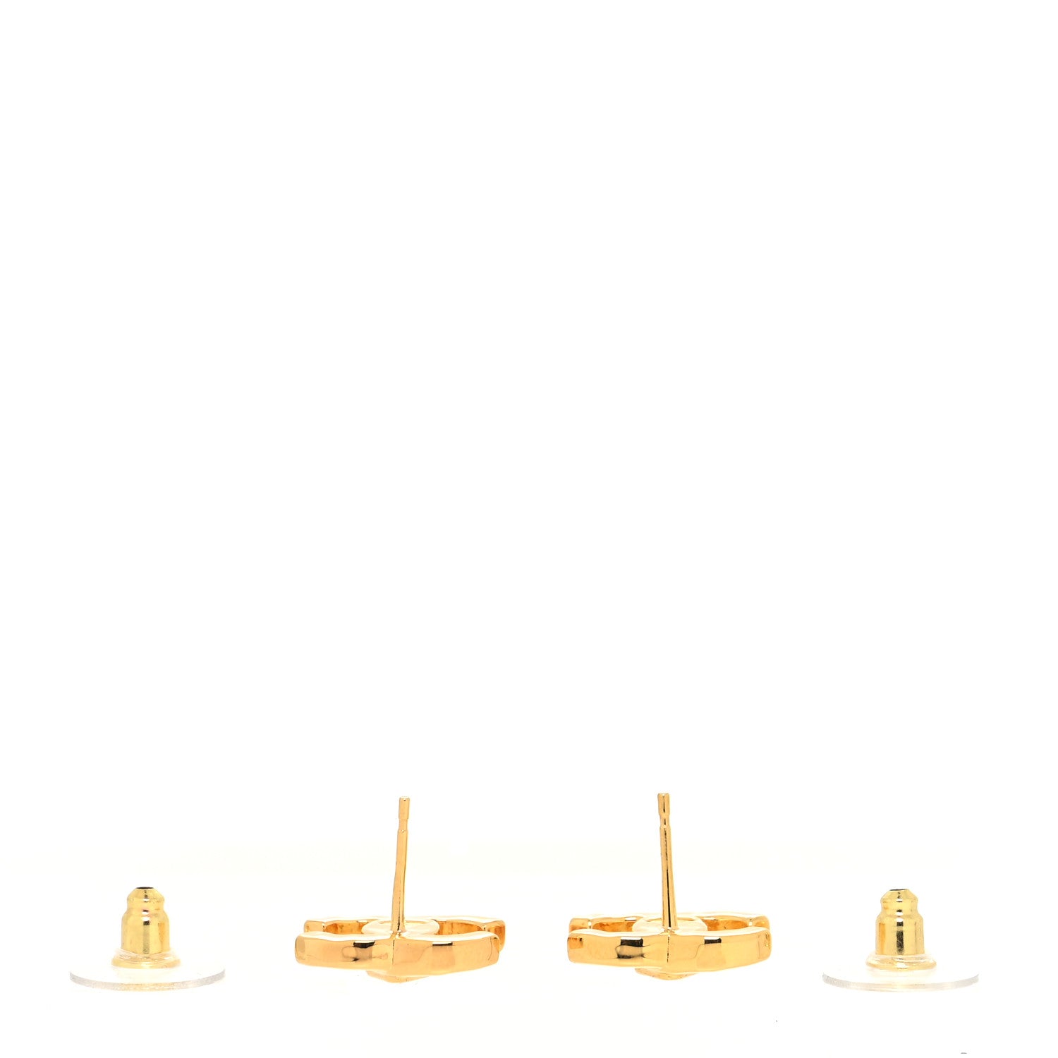 Chanel Metal Crystal CC Marquise Earrings Gold 3 of 4