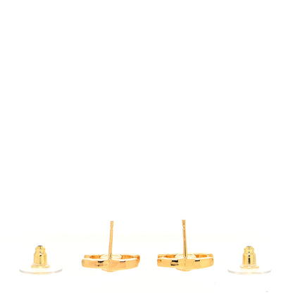 Chanel Metal Crystal CC Marquise Earrings Gold 3 of 4