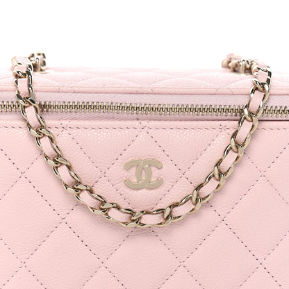 Chanel Caviar Quilted Small Vanity Case With Chain Light Pink 8 of 11