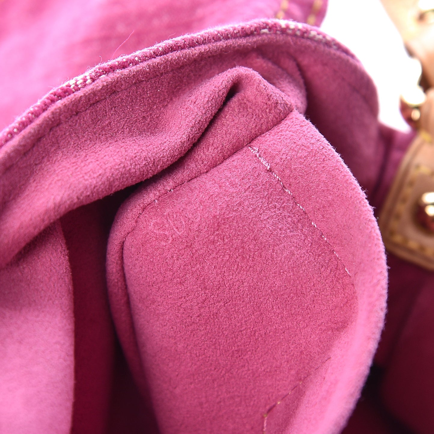 Monogram Denim Mini Pleaty Fuchsia