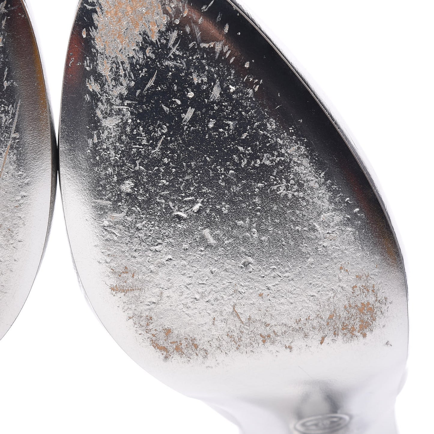 Metallic Goatskin CC Mules 38.5 Silver