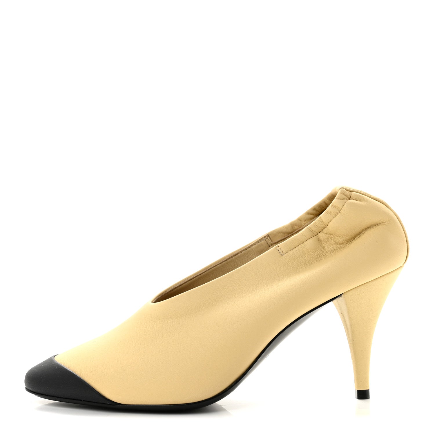 Chanel Lambskin Pumps 37 Light Beige Black 1 of 10