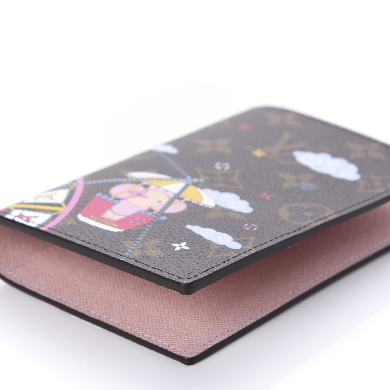 Louis Vuitton Monogram 2020 Christmas Animation Big Wheel Passport Cover Rose Ballerine 6 of 10