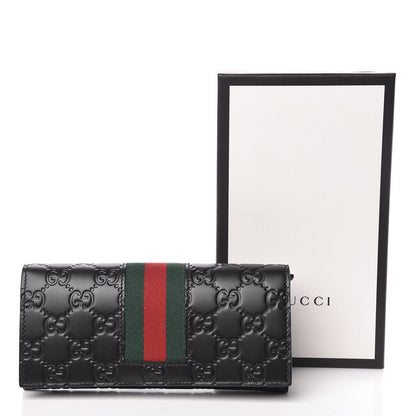 Gucci Guccissima Signature Web New Web Continental Wallet Black 8 of 8