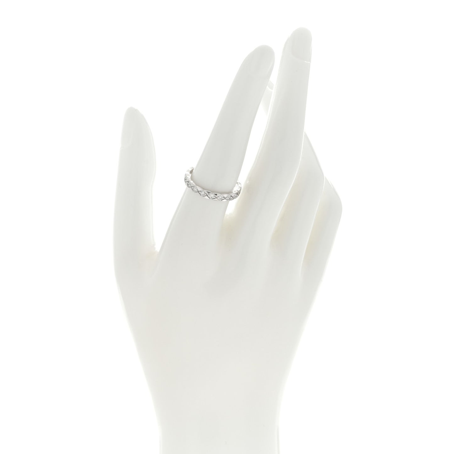 18K White Gold Diamond Mini Coco Crush Ring 56 7.5