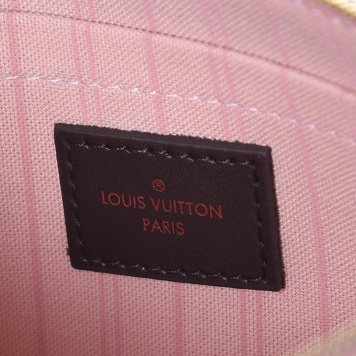 Damier Ebene Neverfull MM GM Pochette Rose Ballerine