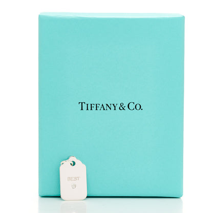 Tiffany Sterling Silver Diamond Best Tag Charm 5 of 5