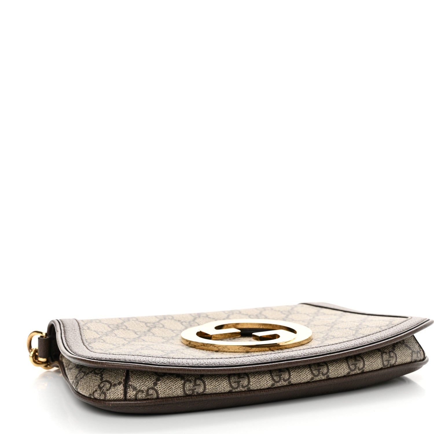 Gucci GG Supreme Monogram Textured Dollar Calfskin Blondie Chain Shoulder Flap Bag Beige Ebony New Acero 4 of 12