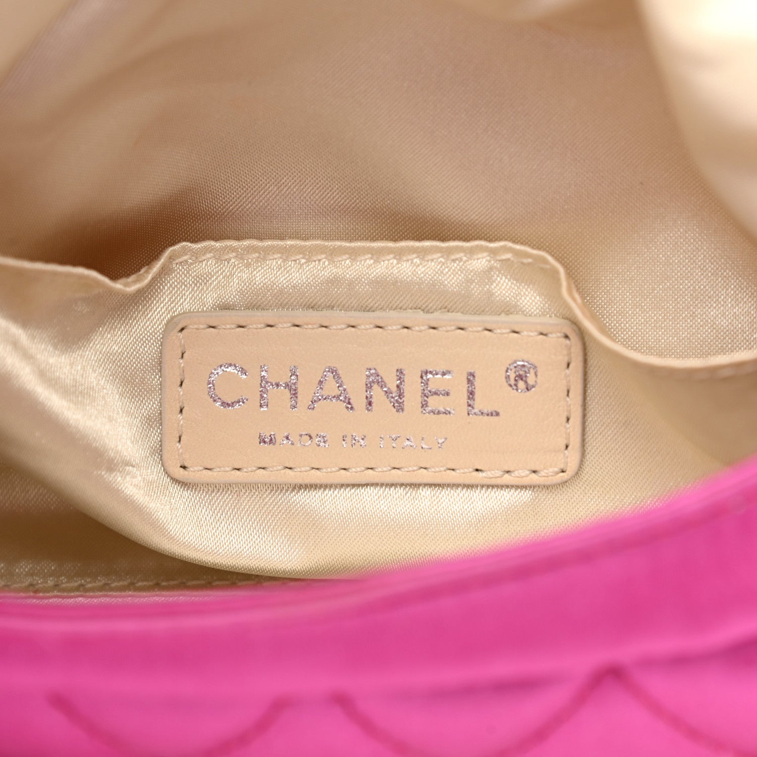 Chanel Satin Quilted Flap Clutch Fuchsia 7 of 10