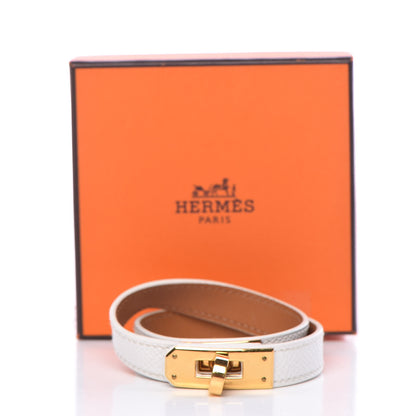Hermes Epsom Kelly Double Tour Bracelet M White 6 of 6