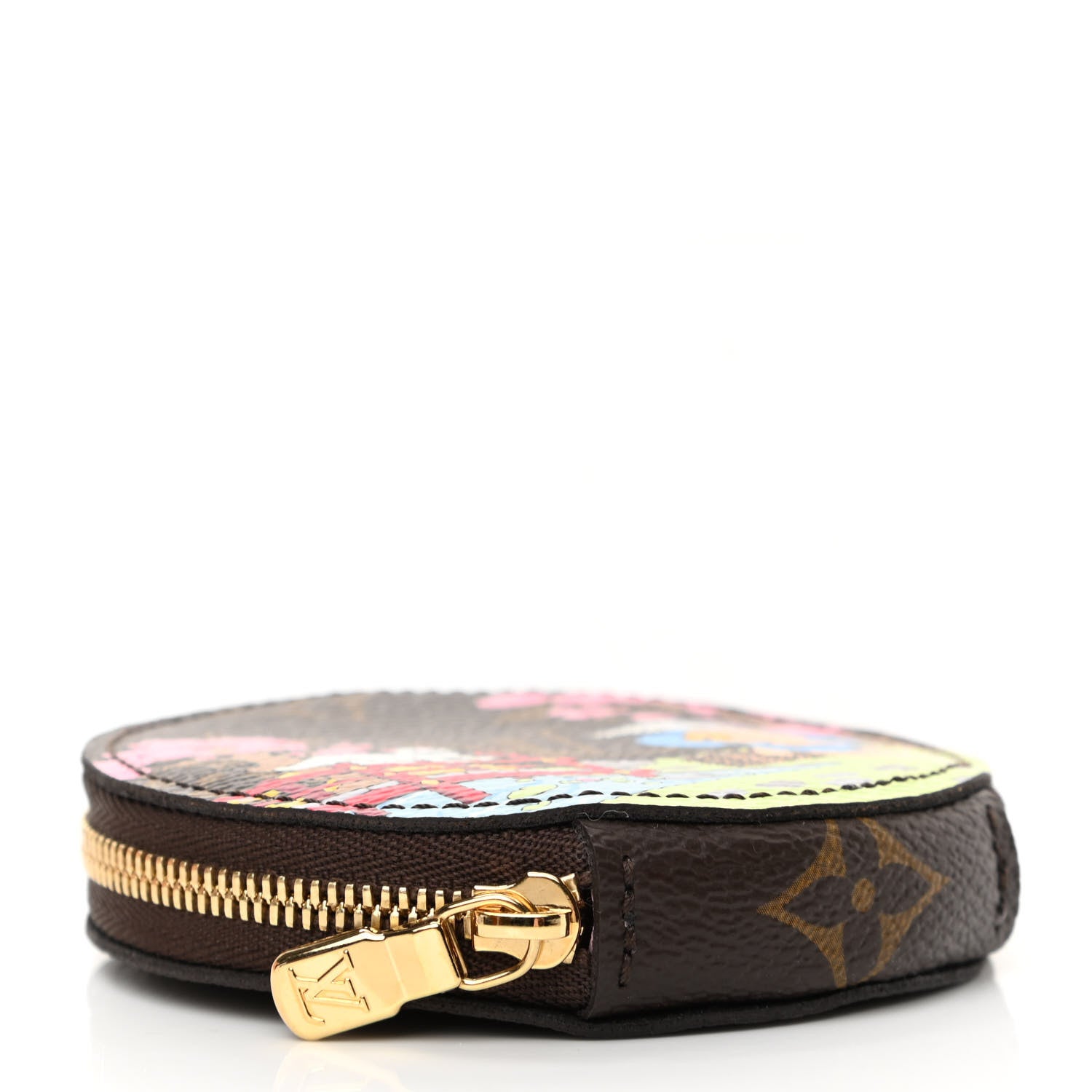 Louis Vuitton Monogram 2021 Christmas Animation Japanese Garden Round Coin Purse Wisteria Pink 4 of 7