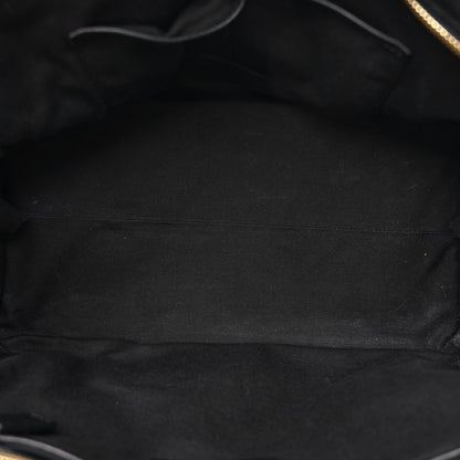 Alexander McQueen Pebbled Calfskin Large Skull Padlock Zip Around Tote Black 5 of 14