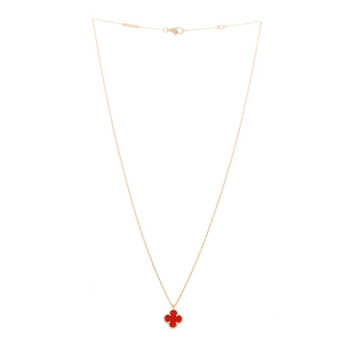 18K Rose Gold Carnelian Sweet Alhambra Pendant