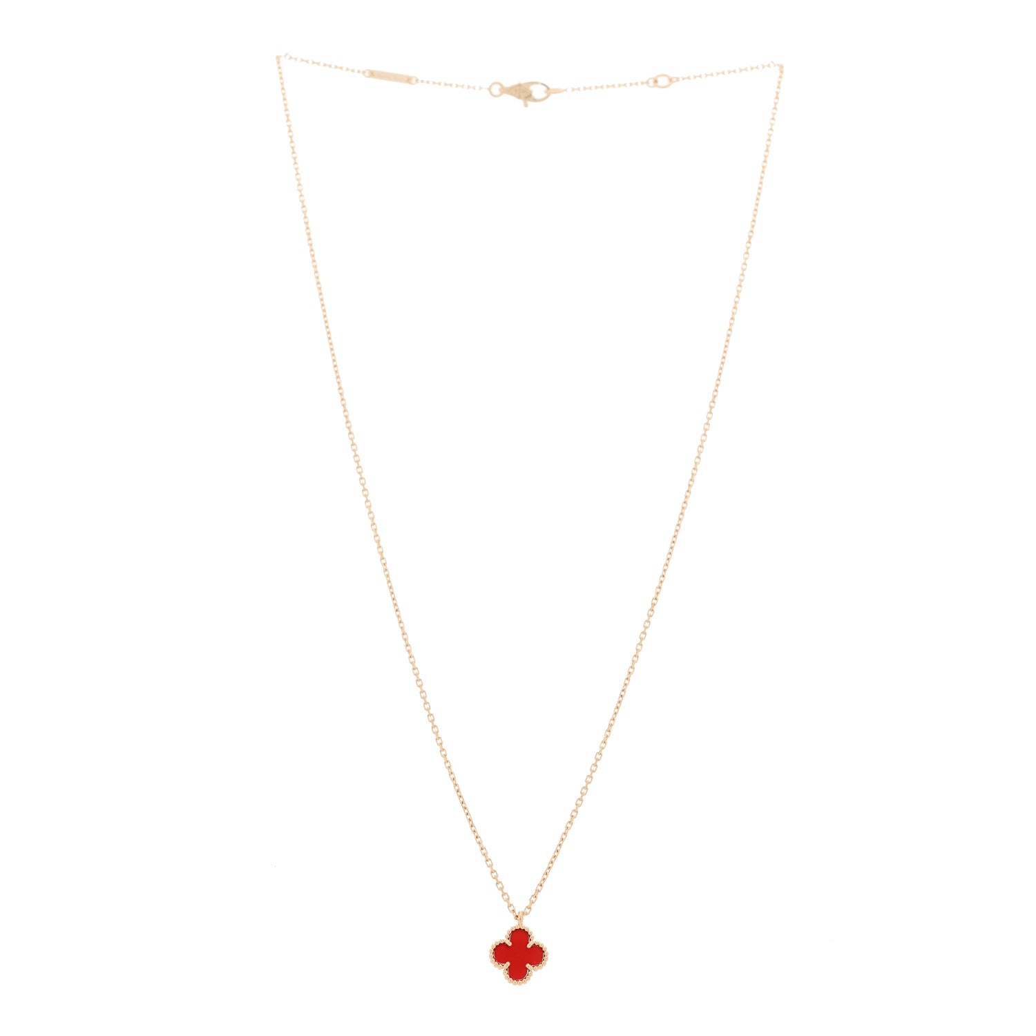 Van Cleef & Arpels 18K Rose Gold Carnelian Sweet Alhambra Pendant 3 of 5