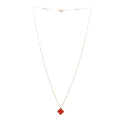 Van Cleef & Arpels 18K Rose Gold Carnelian Sweet Alhambra Pendant 3 of 5