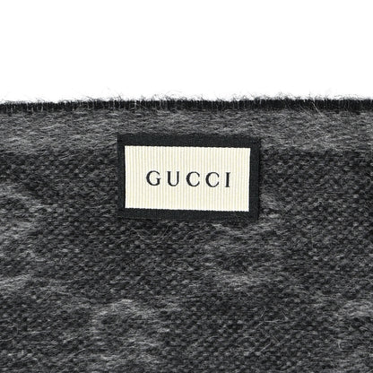 Gucci Wool Angora Monogram Web New Nikky Scarf Lead Dark Green 3 of 4