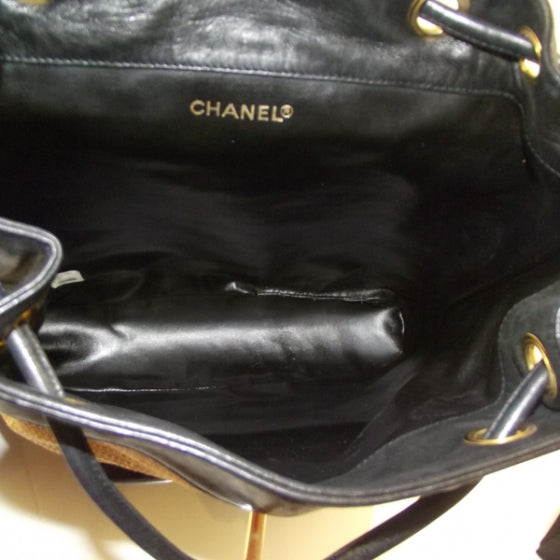 Chanel Leather Straw Backpack 7 of 9