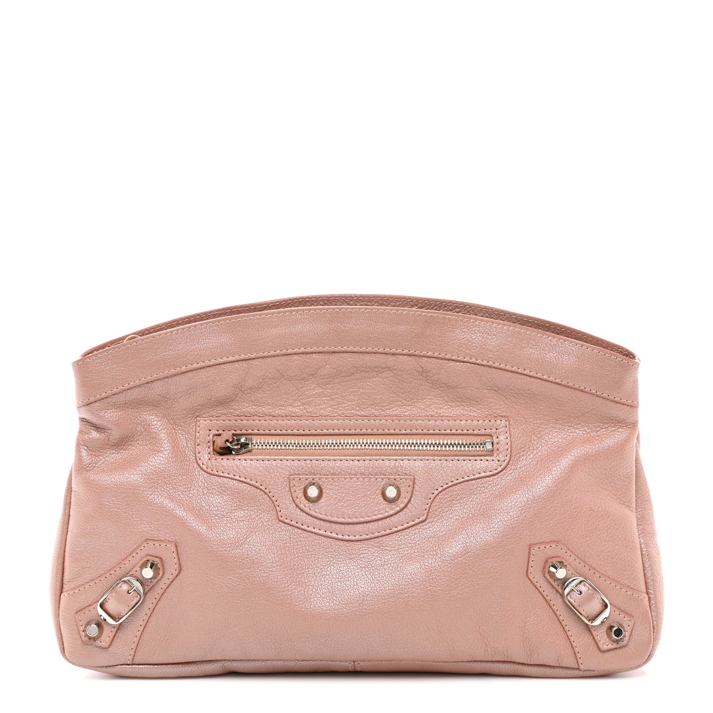 Chevre Classic Silver Hardware Premier Clutch Rose