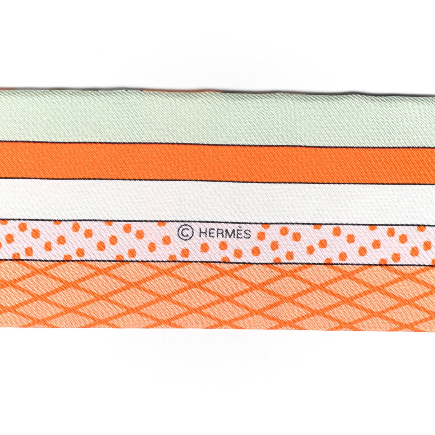 Hermes Silk Twilly Grand Theatre Nouveau Abricot Orange Jaune 3 of 4