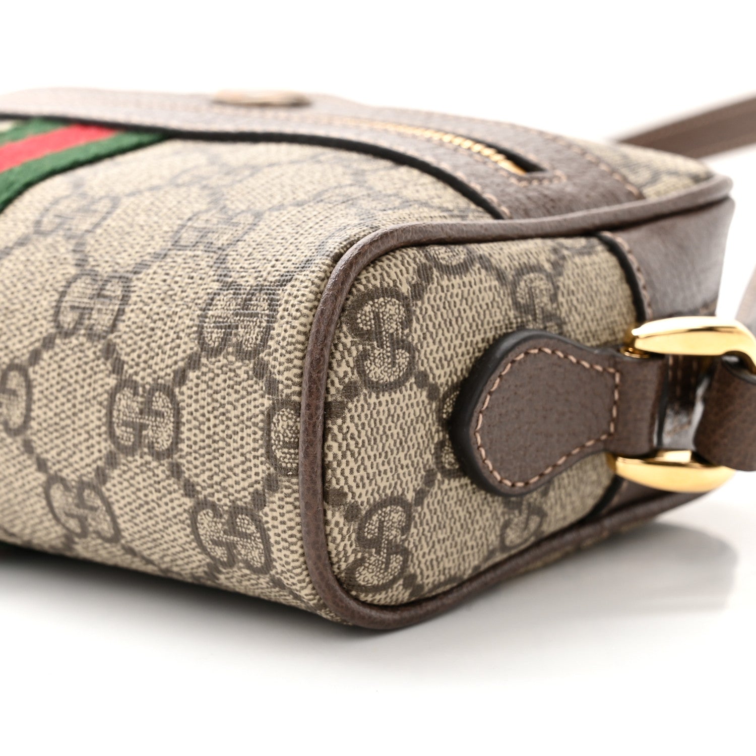 Gucci GG Supreme Monogram Web Mini Ophidia Shoulder Bag Brown 10 of 10