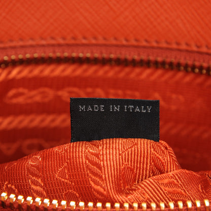 Prada Saffiano Lux Double Handle Shopping Tote Papaya 7 of 8