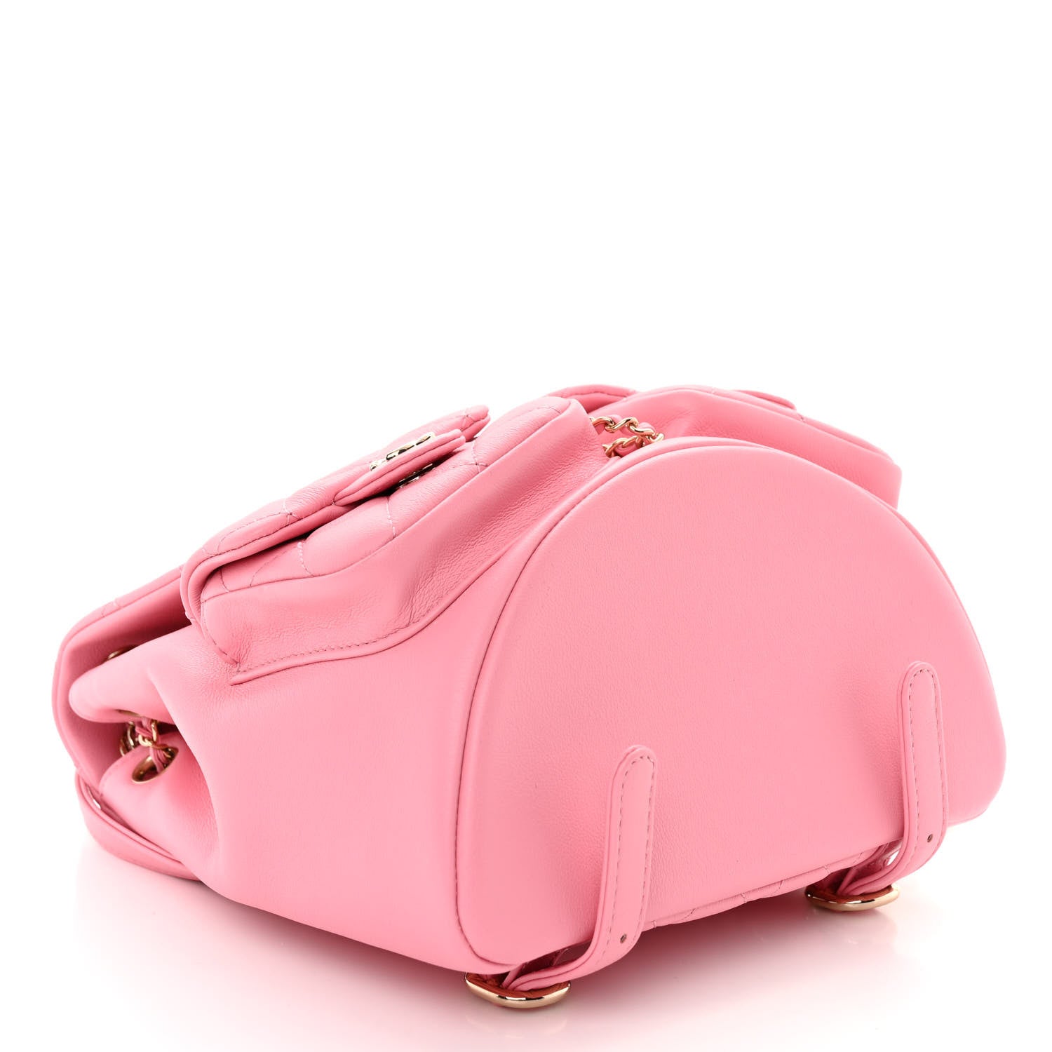 Chanel Calfskin Quilted Medium Duma Pockets Drawstring Backpack Pink 4 of 10