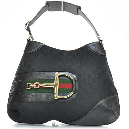 Gucci Monogram Web Hasler Hobo Black 1 of 5