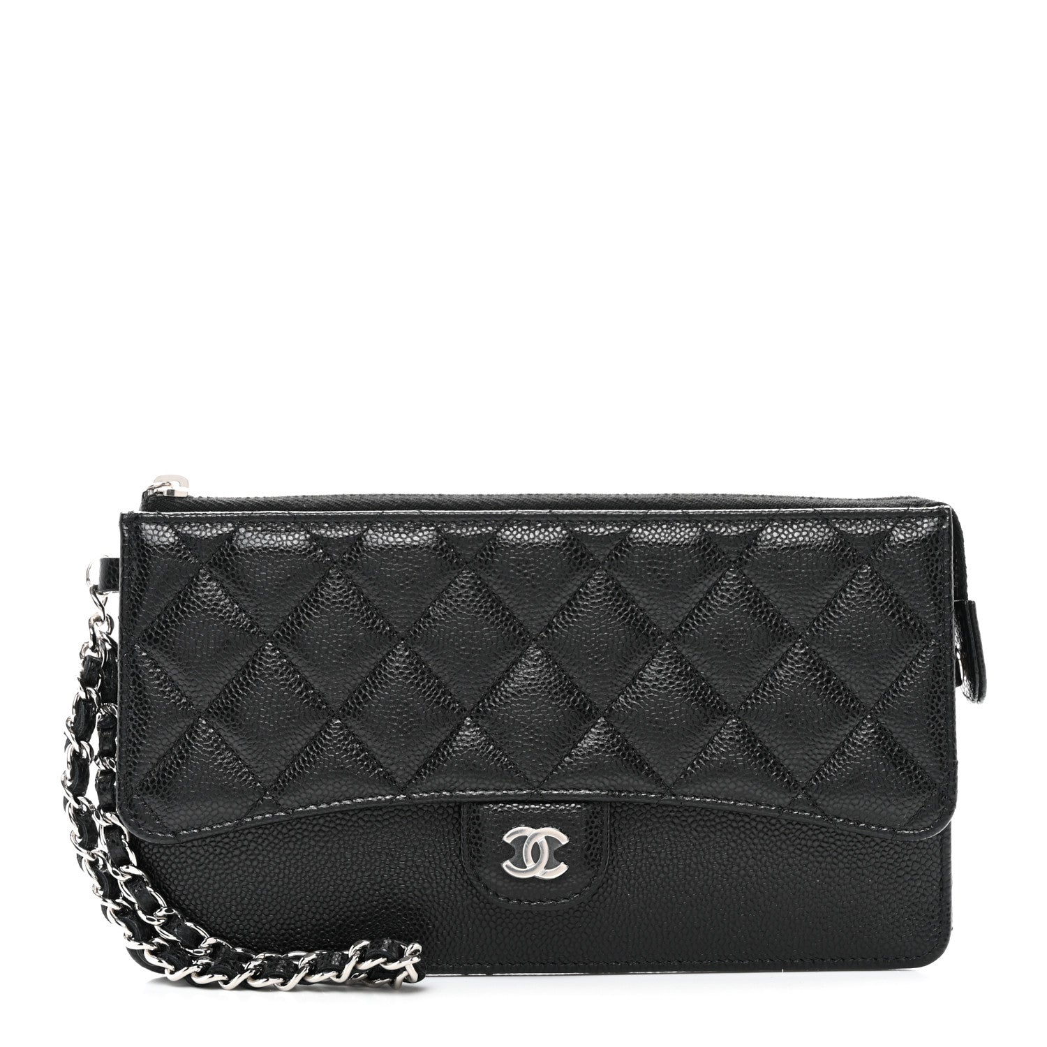 Chanel Caviar Quilted Classic Pouch With Handle Black 1 of 10