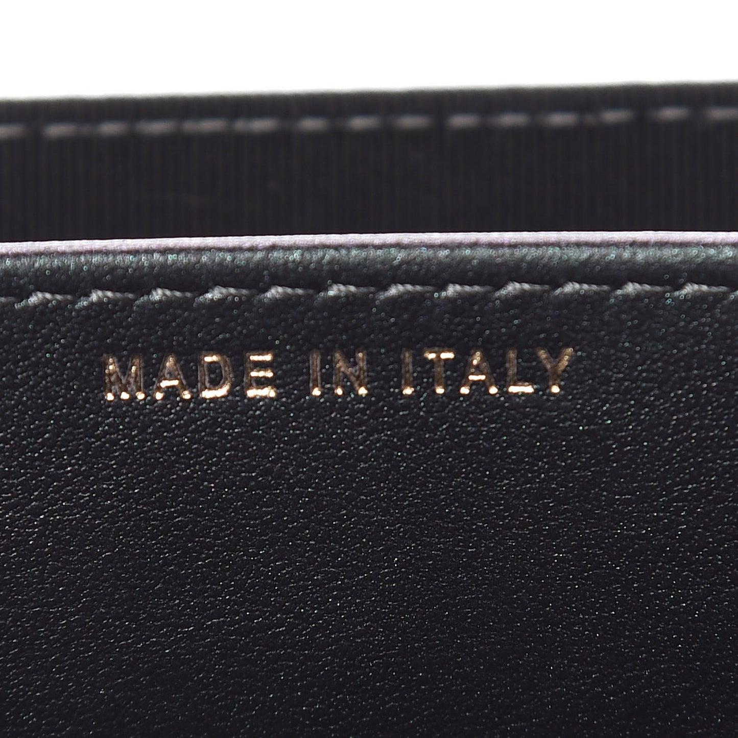 Iridescent Caviar Quilted Flap Card Holder On Chain Black