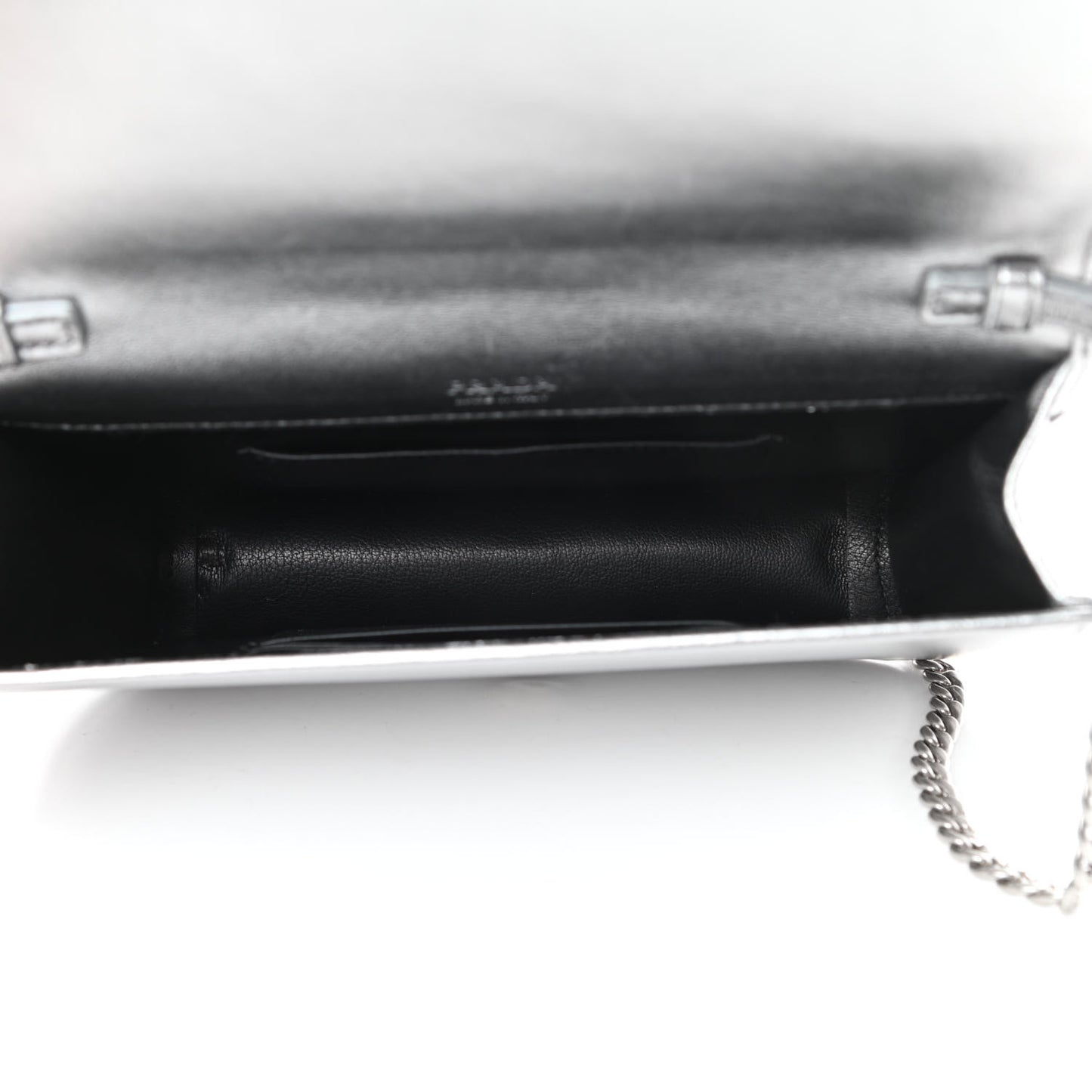 Metallic Nappa Impunture Small Diagramme Crossbody Bag Cromo